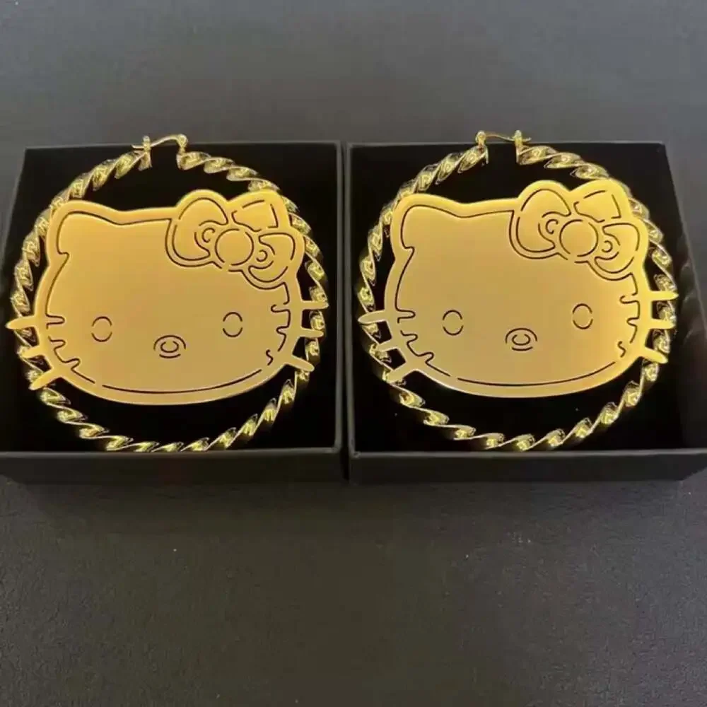 Hello Kitty Gold Hoop Earrings 6885